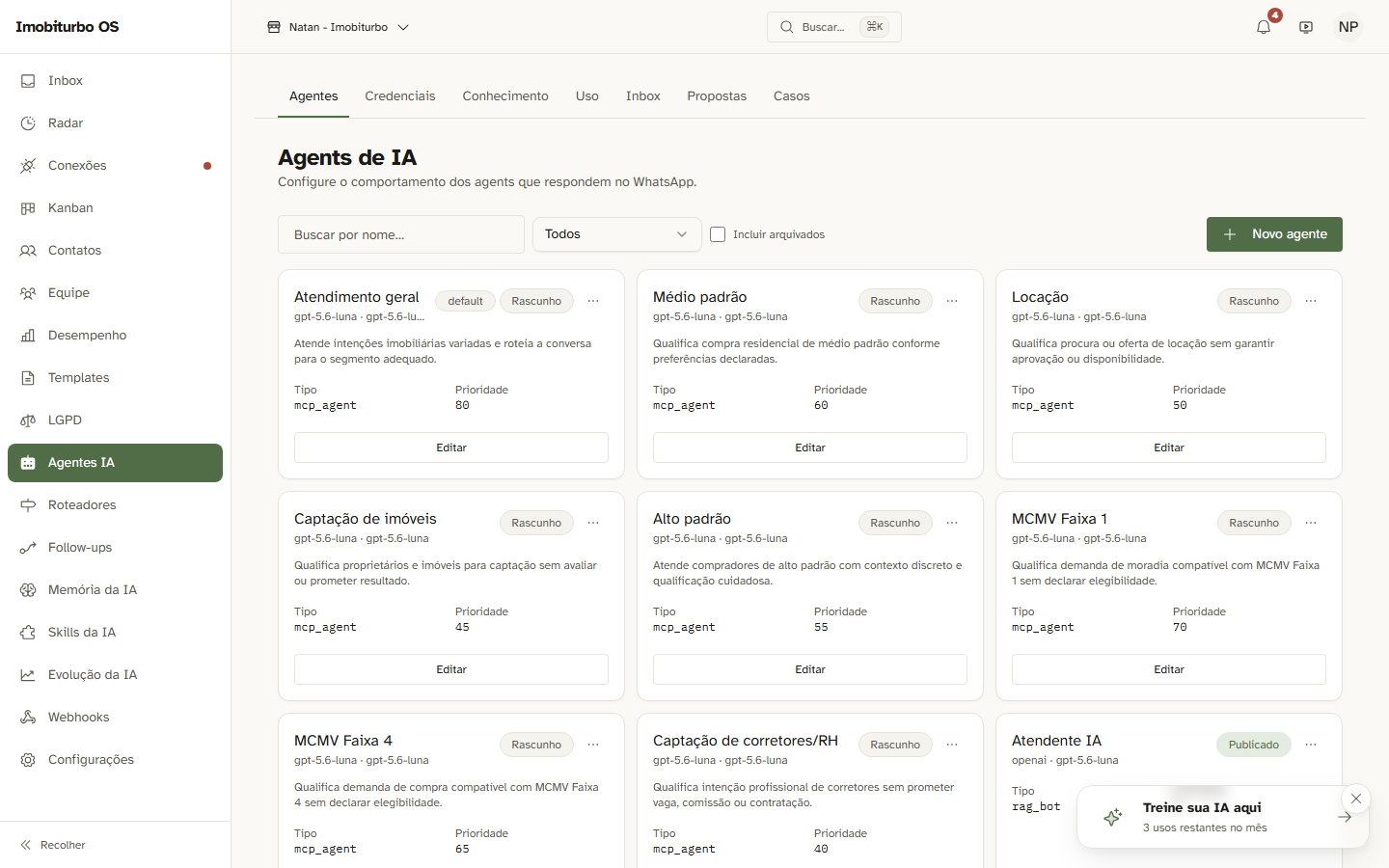 Painel de Handoff e Retomada